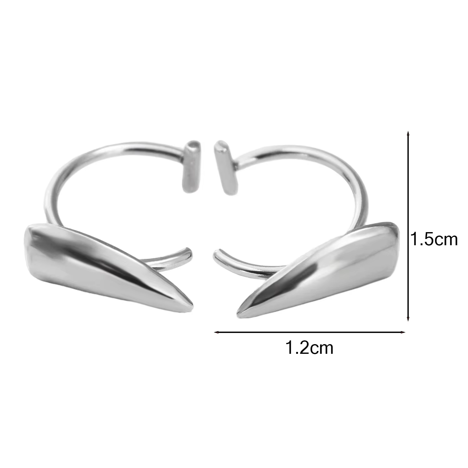Faux Piercing personnalisé en acier inoxydable pour femmes, dents pointues, anneau à lèvres, Punk, b