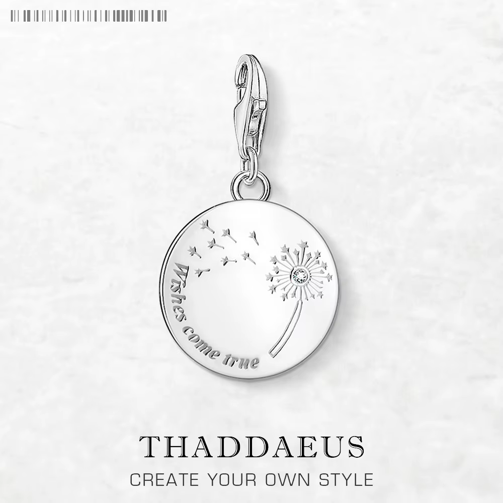 Dandelion souhaite venez vrai pendentif balancent breloque femmes bijoux fins cadeau à la mode en ar