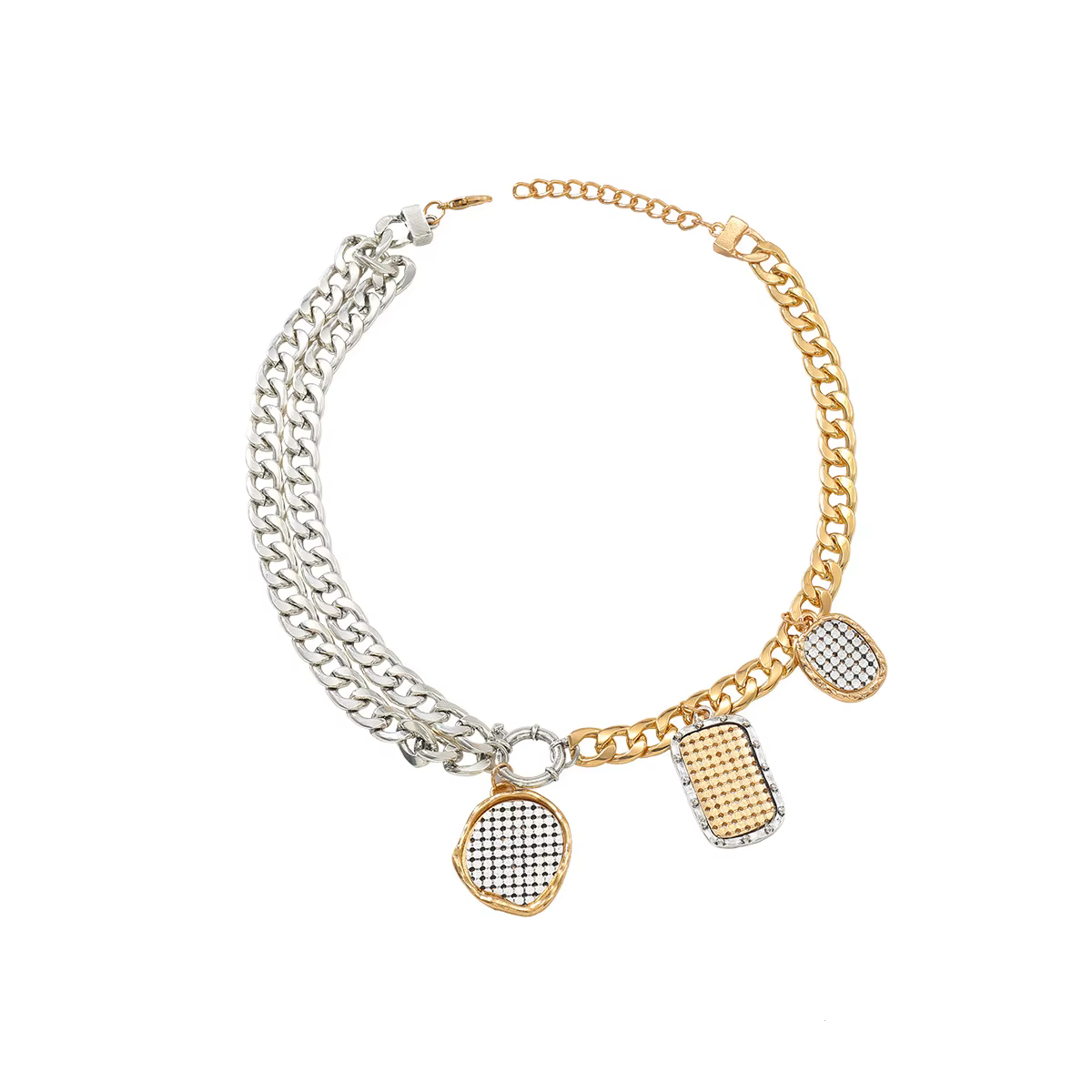 ZAA – chaînes cubaines asymétriques, pièce ronde, Badge, pendentif, collier, bijoux à la mode pour f