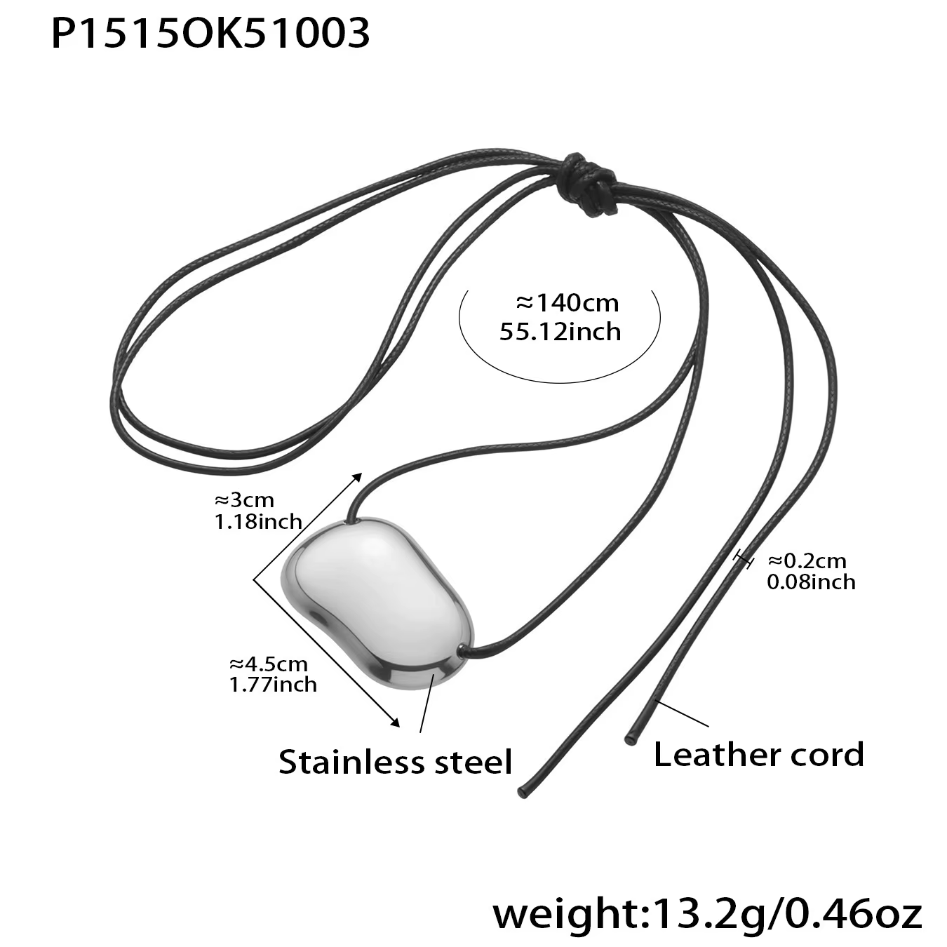 Collier pendentif multi-formes irrégulier couleur or argent pour femmes, chaîne en cuir noir de 140c
