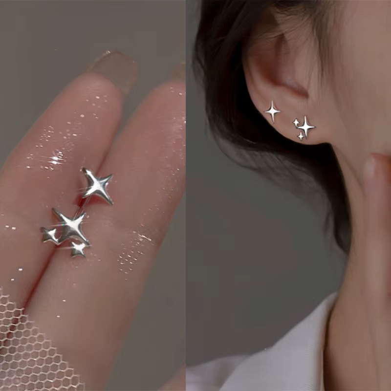 Boucles d'oreilles créoles à fleurs creuses Double couche dorées en acier inoxydable pour femmes, bo