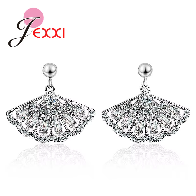 Boucles d'Oreilles Luxueuses en Argent Sterling 925 pour Femme, Accessoires de Mode et de Mariage, V