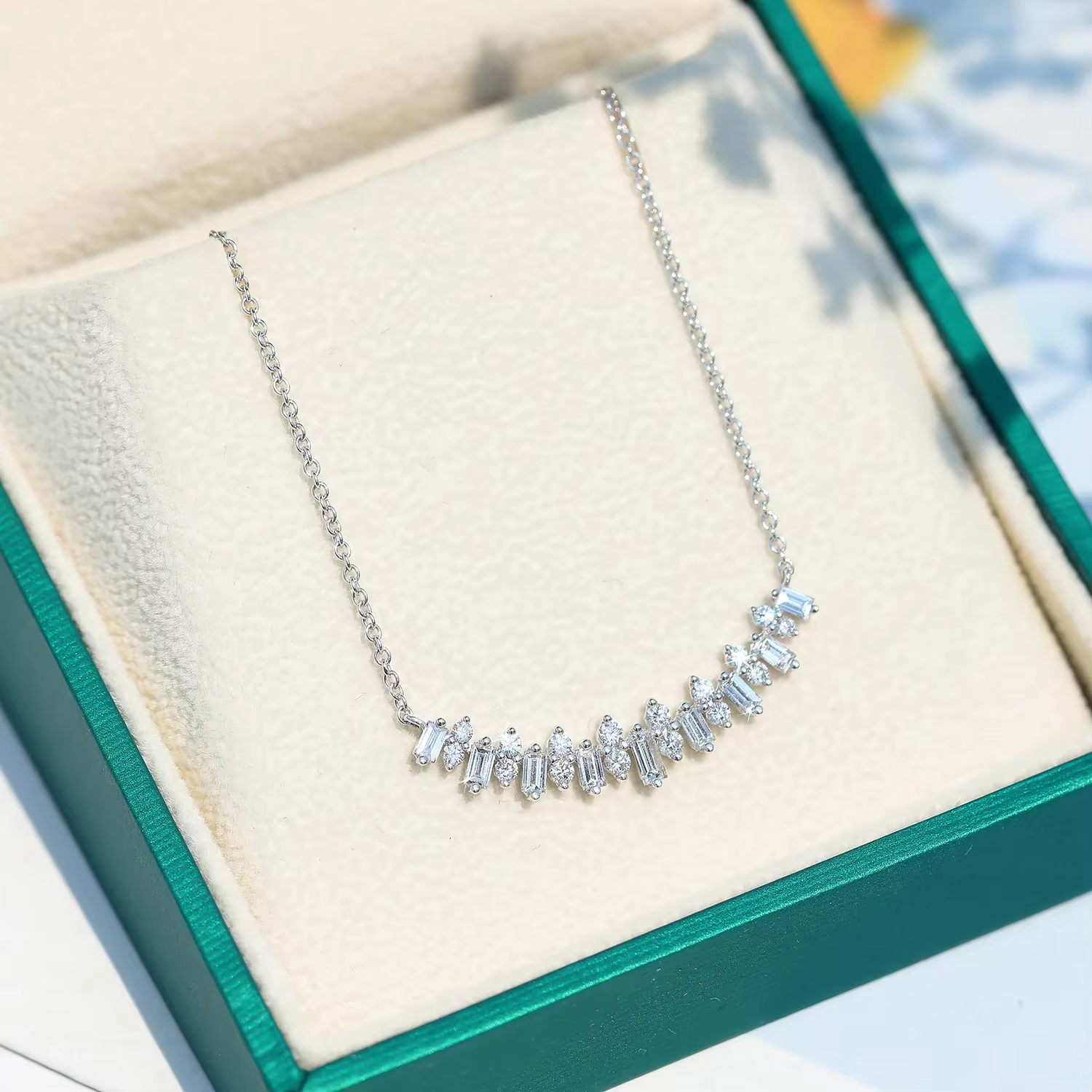 Collier en argent 925 plaqué Zircon AAA, diamant sourire, Design Simple, à la mode, bijoux pour femm