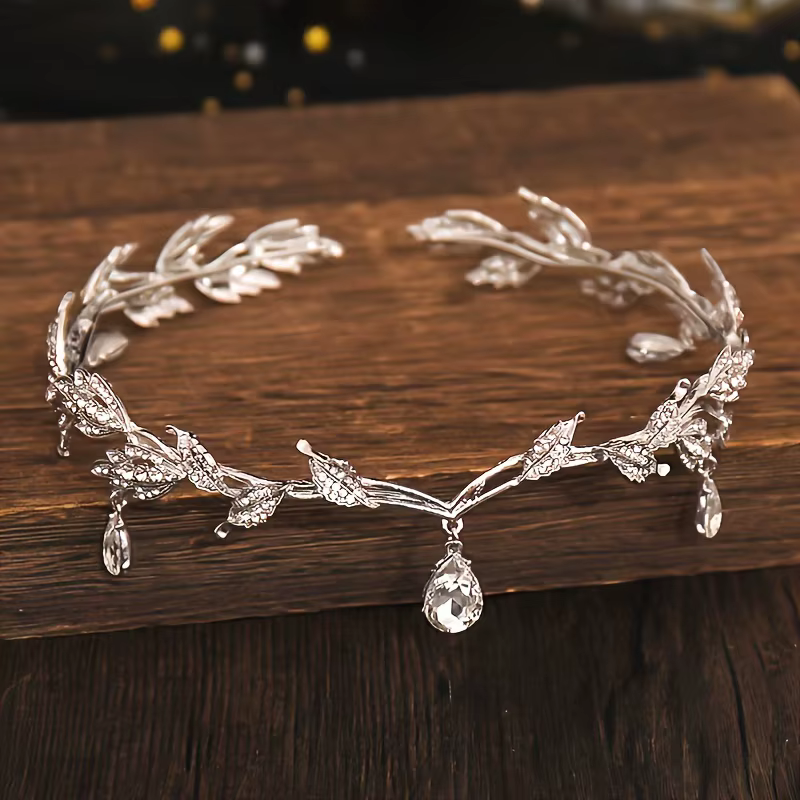 Diadèmes couronne féerique Vintage, feuilles de cristal, diadème elfe, Bandana, accessoires pour che