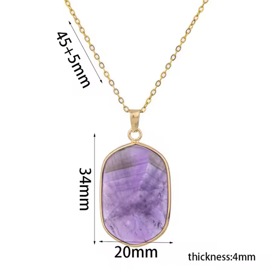Collier pendentif en pierre de cristal naturel, quartz rose, améthyste, figure géométrique, agate, a