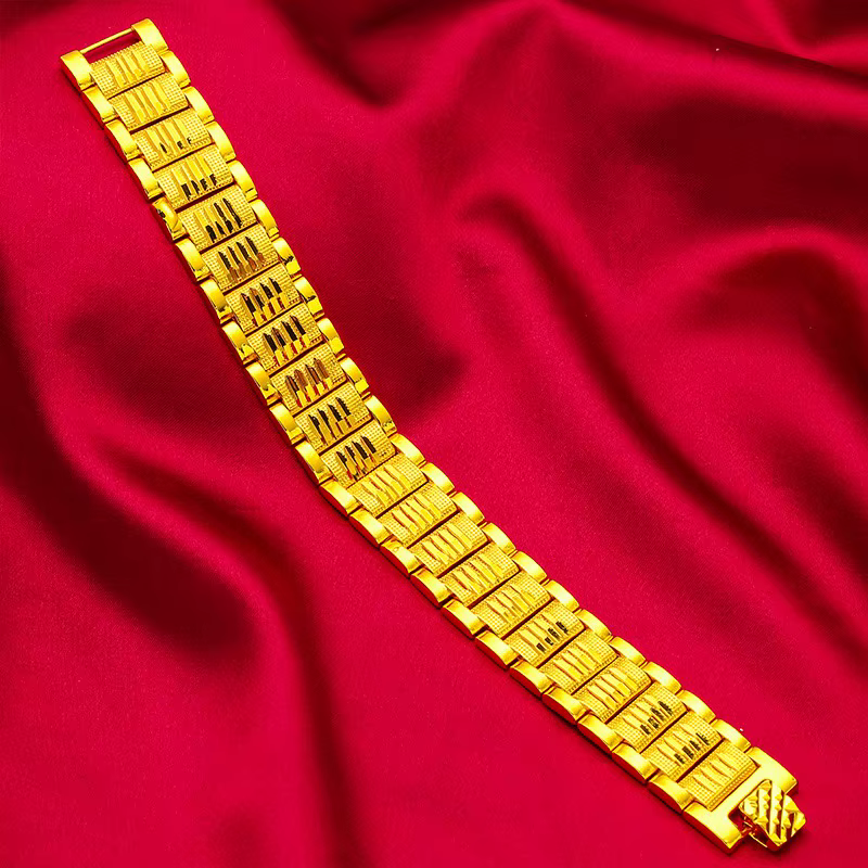 Bracelet Boss en or véritable 24 carats 9999, populaire, classique, pour homme et femme, bracelet en