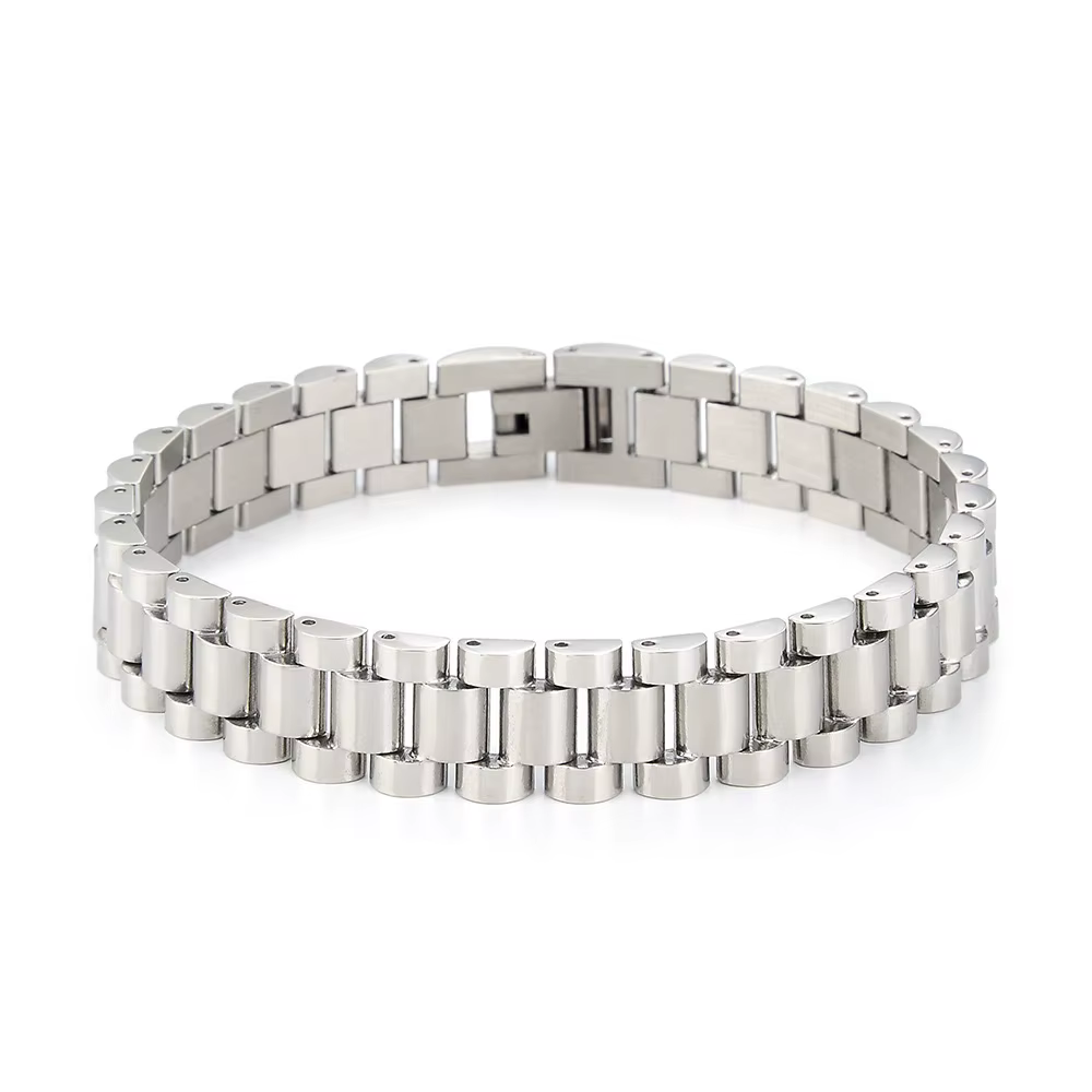 Loe |   Bracelet cubain en métal et acier inoxydable pour femmes et hommes, mode coréenne, bijoux de