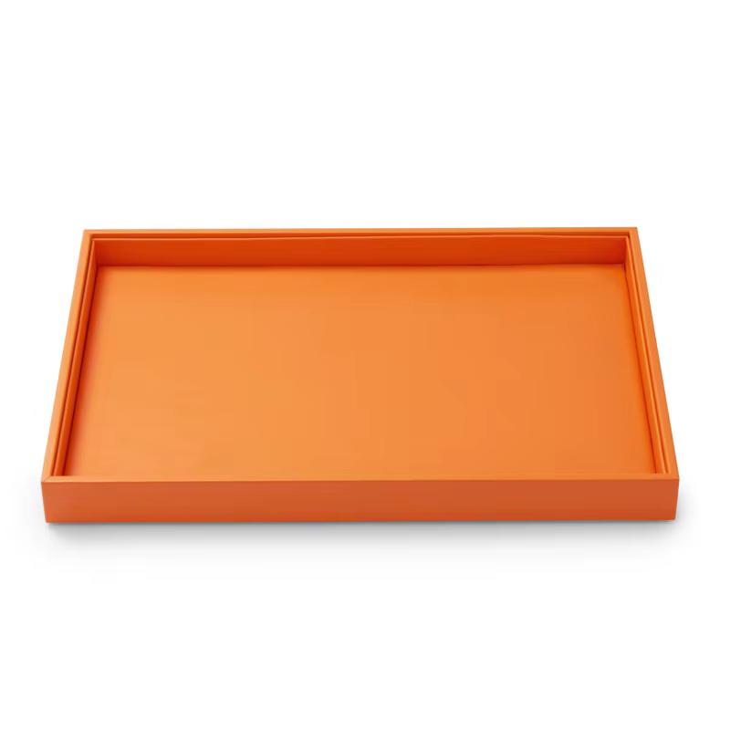Oirlv – plateau d'exposition de bijoux Orange, plateaux à bijoux en cuir, organisateur de bijoutier 