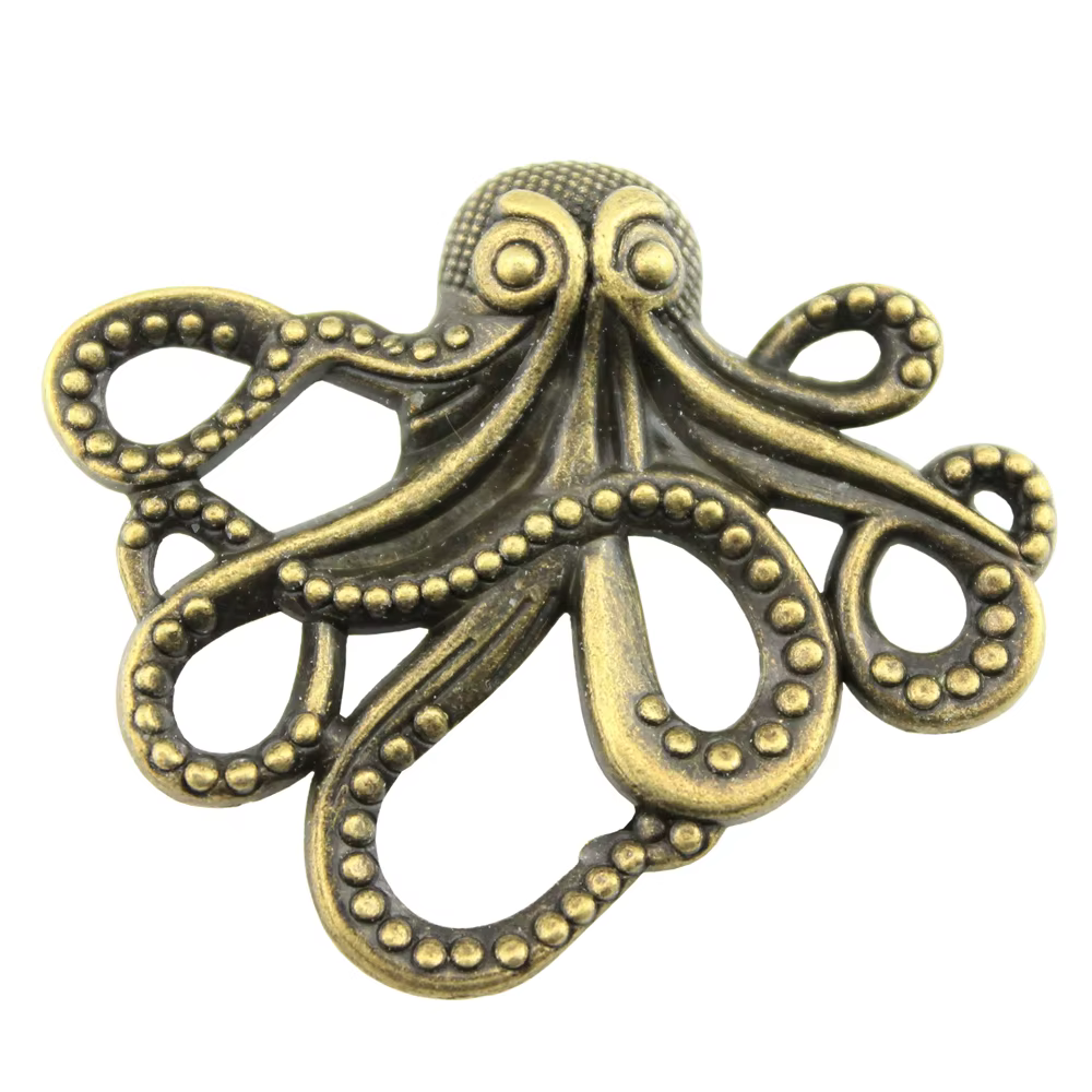 WYSIWYG 2 pièces 42x35mm pendentif pieuvre poulpe breloque pendentifs pour la fabrication de bijoux 