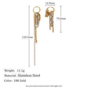 E.B.belle – boucles d'oreilles plaquées or, chaîne creuse de base, pompon en Zircon, haute qualité, 