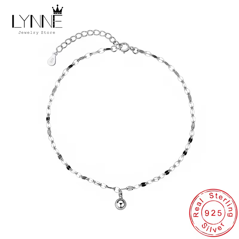 Nouvelle mode exquise petites chaînes de cheville en forme d'œuf 925 en argent Sterling chaîne Simpl
