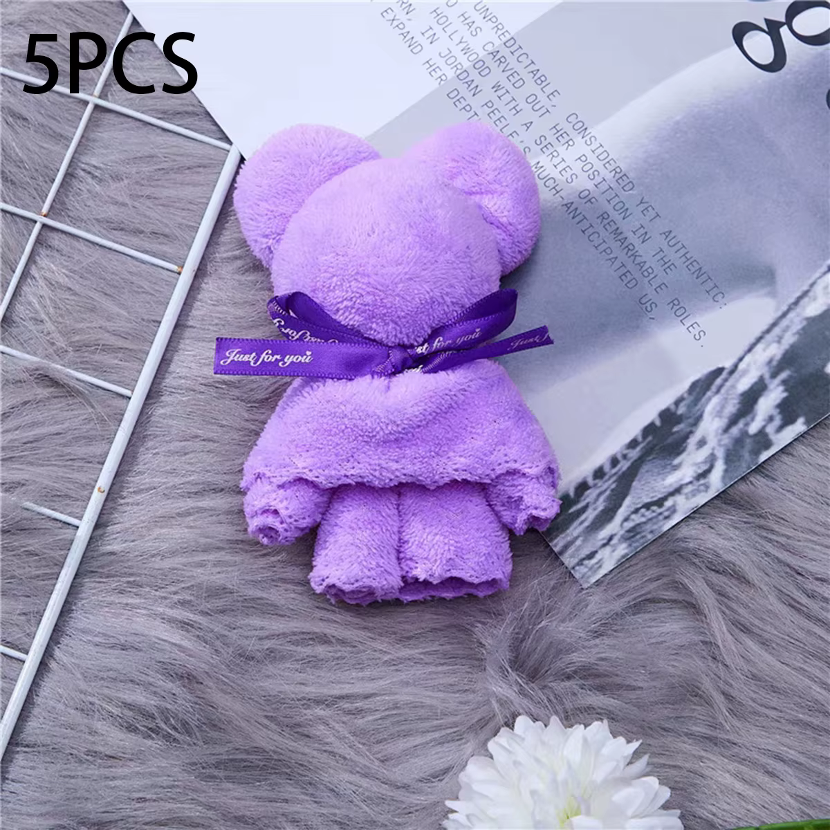 5 serviettes mignonnes en forme d'ours en peluche, parfaites pour les mariages, les anniversaires, l