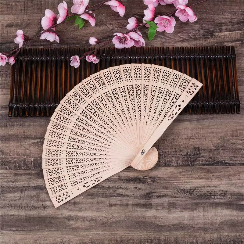 Éventail pliant en bois, écologique, en bois naturel, pour mariage, fête, décoration de la maison, u