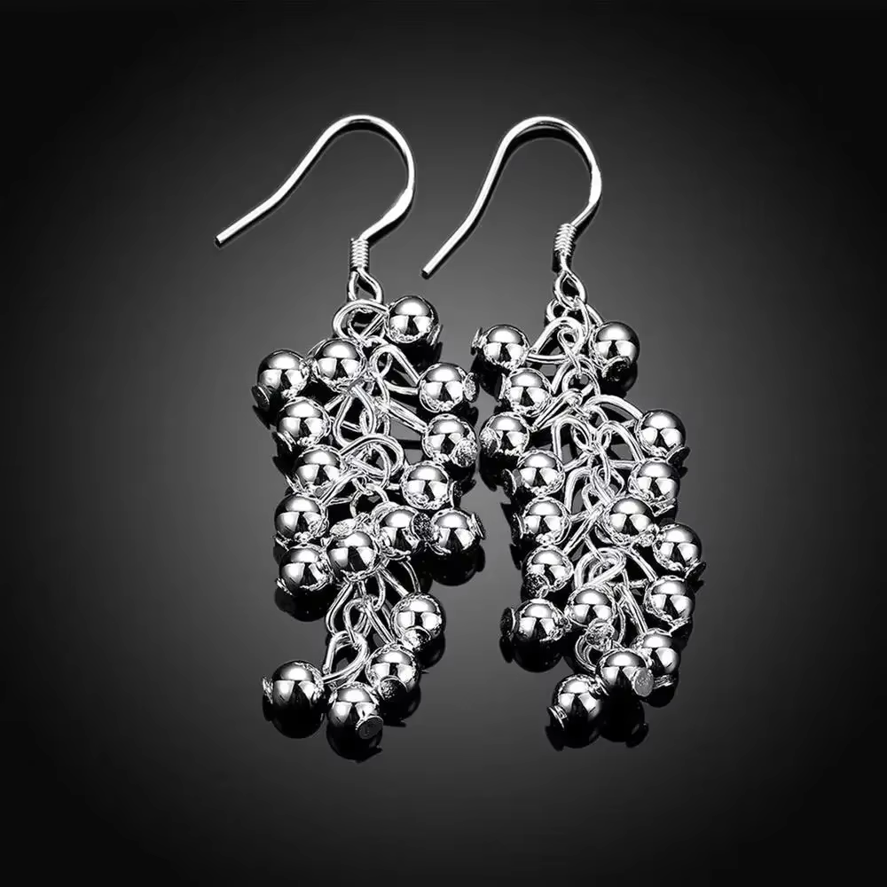 Boucles d'oreilles créatives en argent sterling 925 pour femme, motif raisin, cadeau tendance, offre
