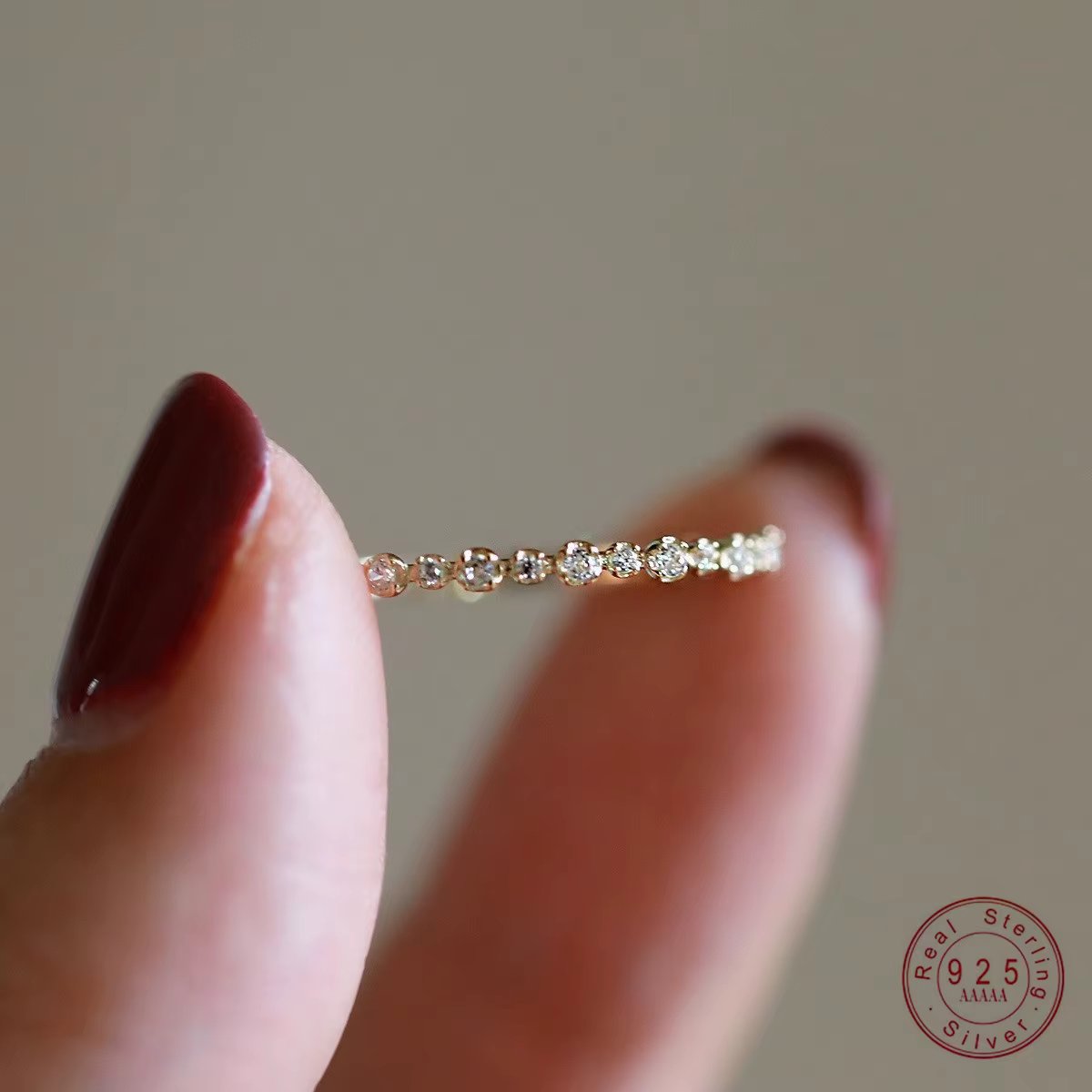 Bague géométrique en argent Sterling 925 plaqué or 14K pour femmes, Zircon scintillant, accessoire d