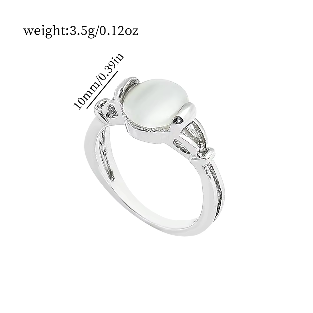 Bague Twilight Saga Bella en argent plaqué opales, bijou de mode simple et classique inspiré du film