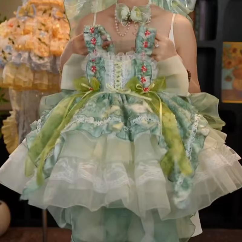 Nouvelle Robe de Demoiselle d'Honneur Faite à la Main pour Mariage, Costume de Princesse Douce pour 