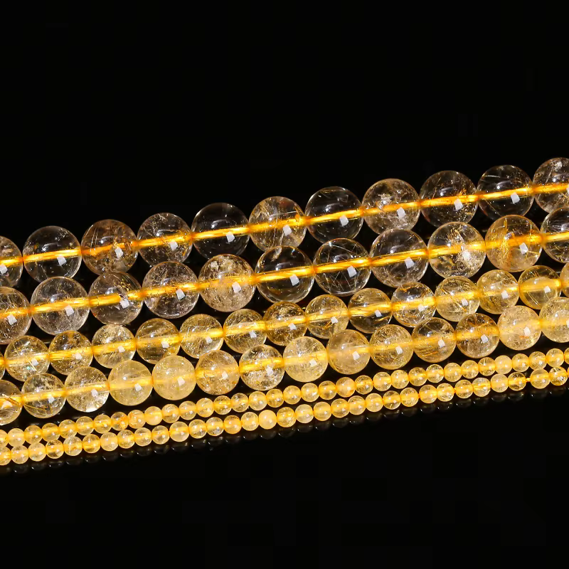 Quartz rutilé en or glacé naturel, pierres précieuses fines, entretoise ample 6 8 10mm pour la fabri