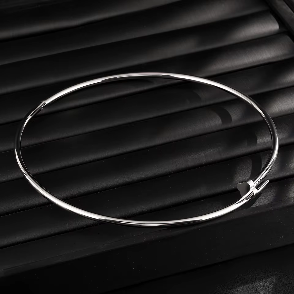 Collier ras du cou vintage en métal, chaîne lisse, bijoux gothiques pour femmes en couleur or/argent