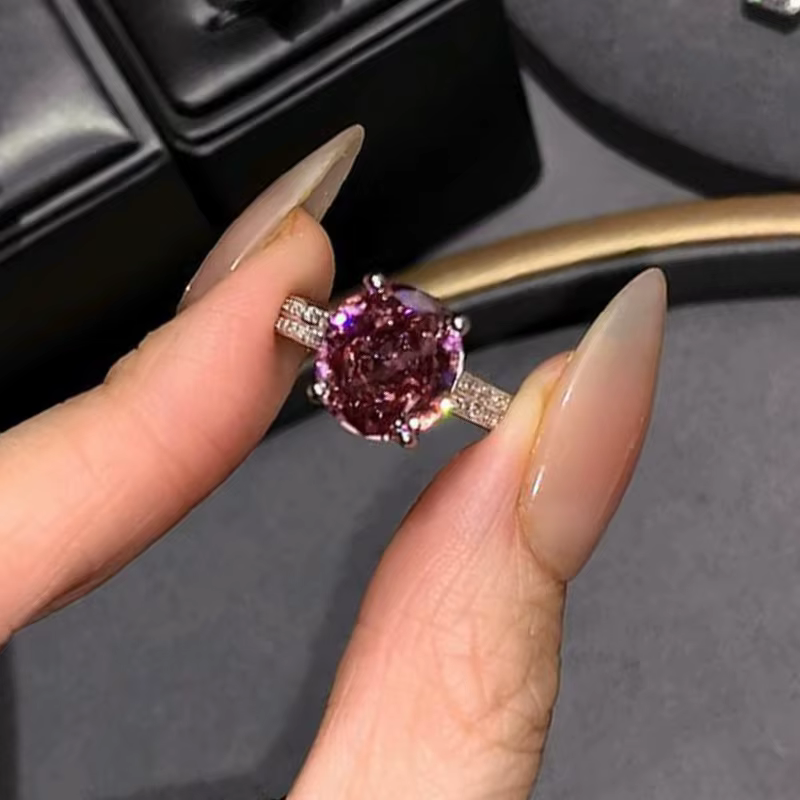 Bagues en pierres précieuses violettes raisin pour femmes, bague de style doux de haute qualité, rég