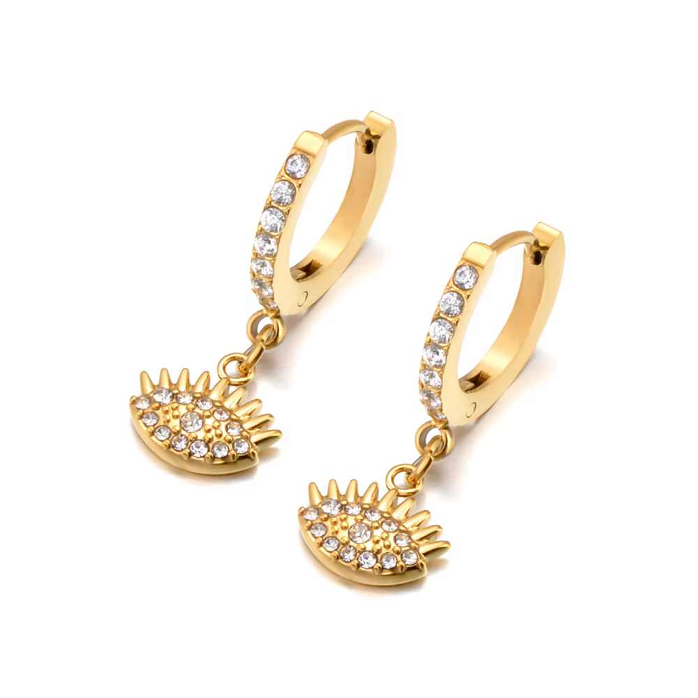 Lokaer ethnique Zircon mauvais œil pendentif boucles d'oreilles pour femmes en acier inoxydable 316L