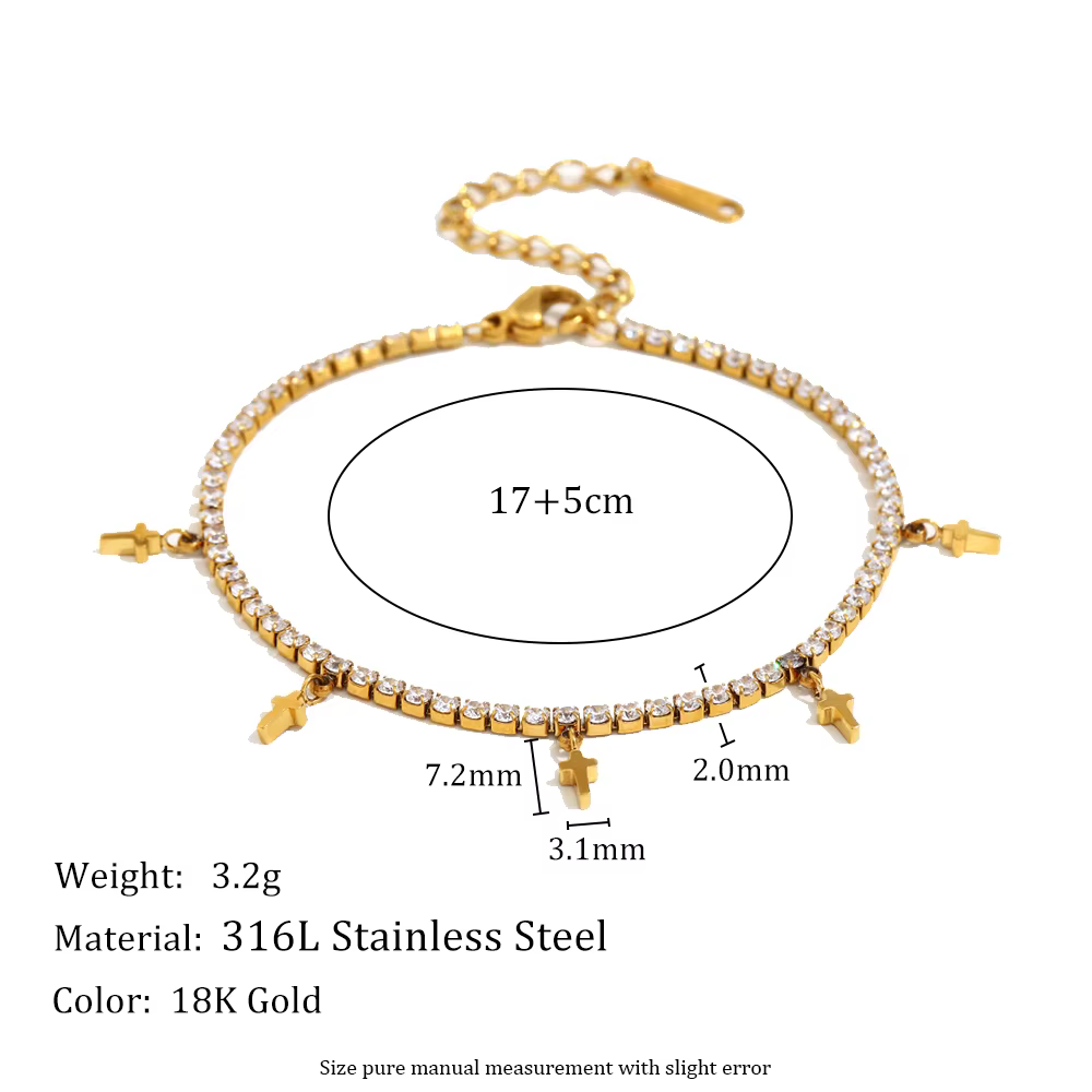 E.B.belle – chaîne carrée en Zircon transparent, pendentif en forme de goutte d'eau, croix en forme 