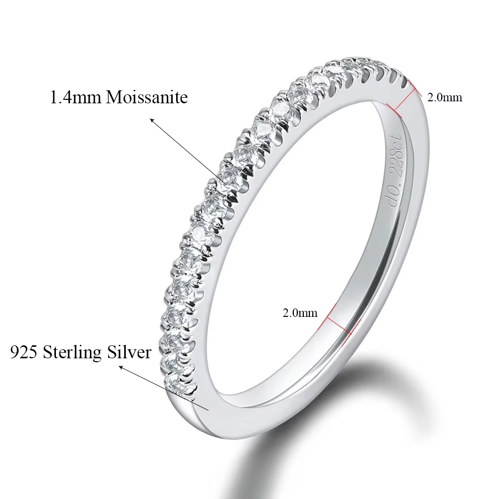 LinkerLove éternité Moissanite bague de mariage bague en diamant pour les femmes S925 en argent Ster