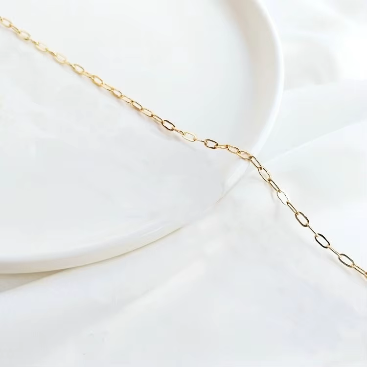 1 mètre 14K couleur or plaqué longue forme ovale collier chaînes bijoux chaînes fabrication de bijou