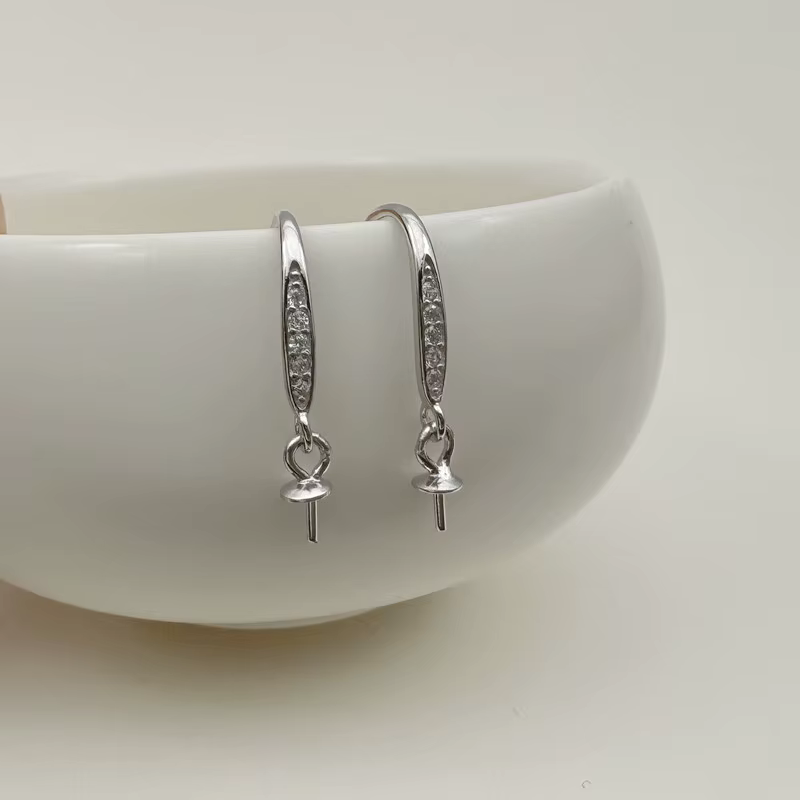 1 paire de crochets de boucles d'oreilles en argent sterling 925 massif avec pendentif pour la fabri