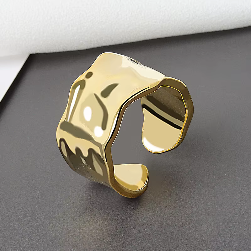 Yой – bague irrégulière faite à la main, couleur argent, pour femmes et hommes, anneaux larges géomé