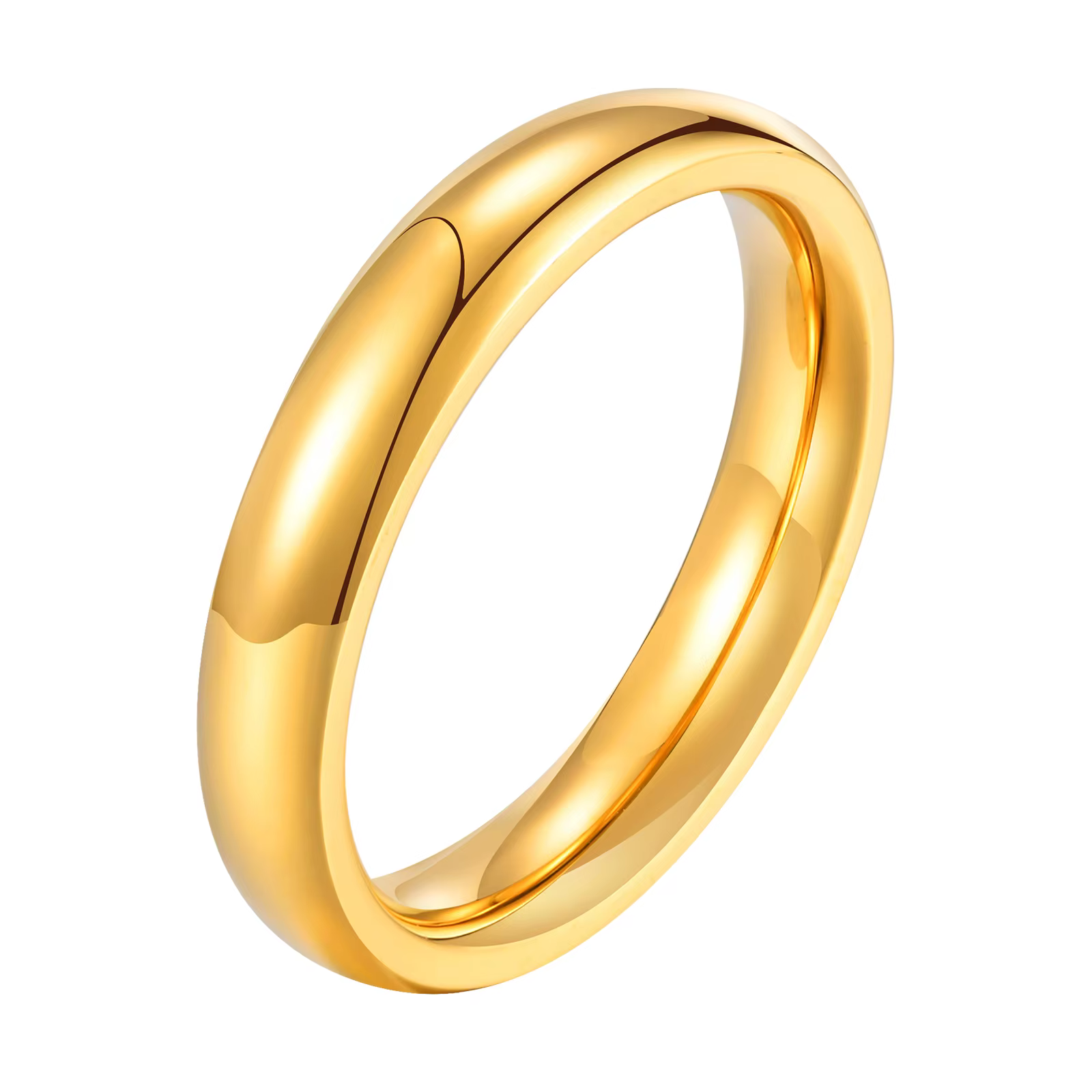 Bagues plaquées or 14K de haute qualité pour femmes, bague de mariage lisse en acier inoxydable, cad