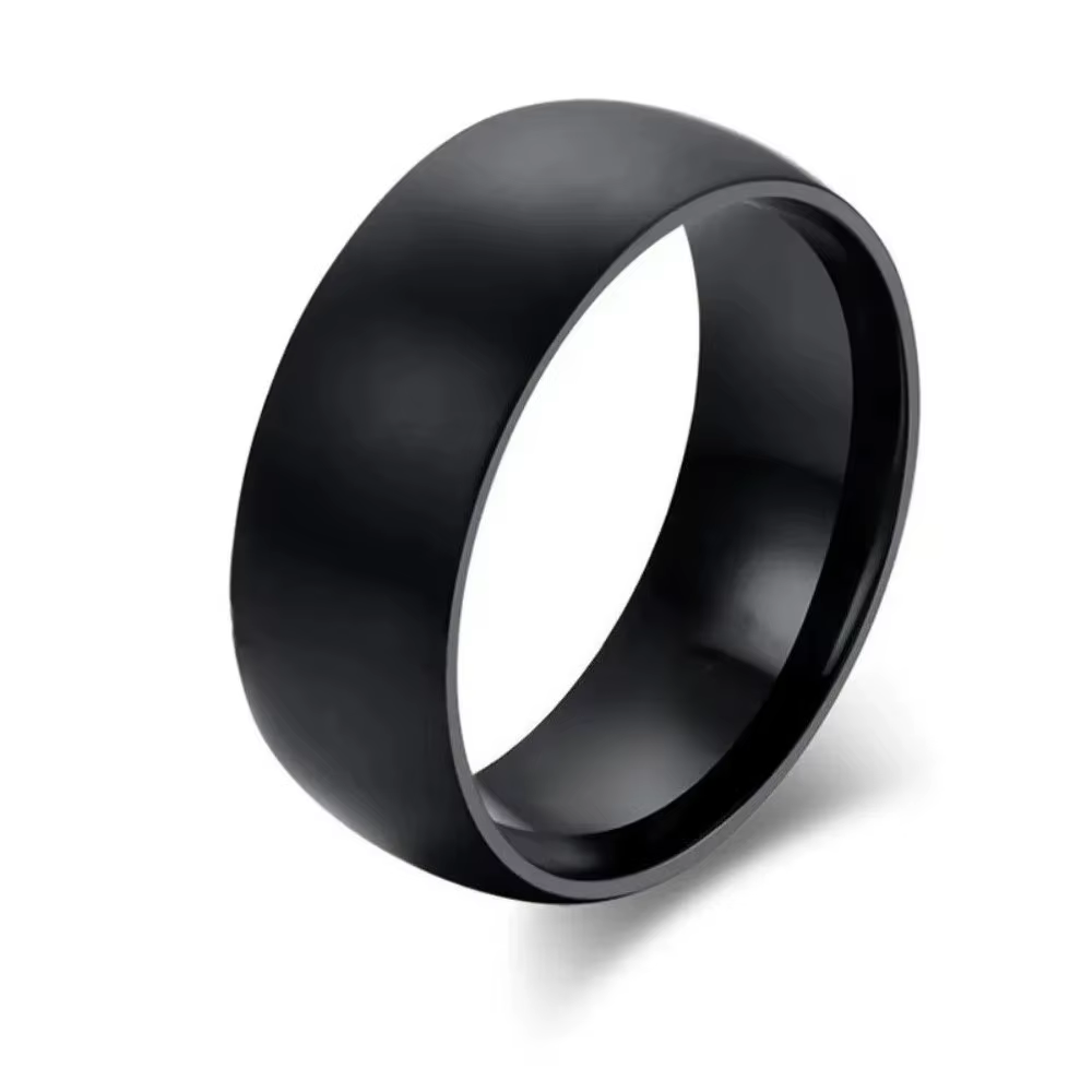 Bagues Vintage simples et solides pour hommes, bagues classiques en acier inoxydable, mates, bandes 