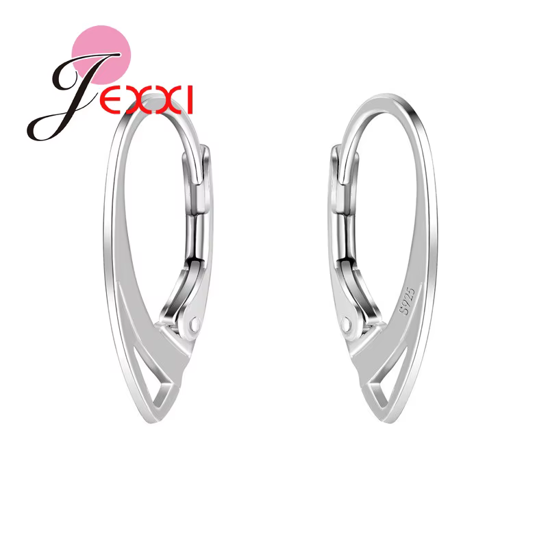 Connecteur de boucles d'oreilles brillant en argent regardé 100, accessoires de bricolage, accessoir