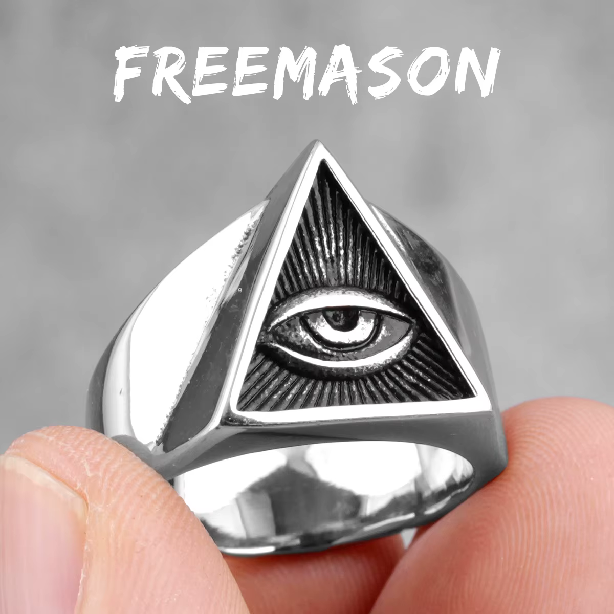 Freemason Illuminati Triangle maçonnique en acier inoxydable hommes anneaux Punk pour homme petit am