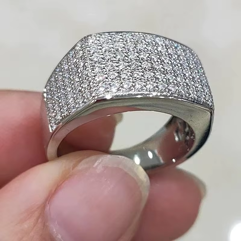 Bagues en argent Sterling 925 pour femmes, Micro incrusté de Zircon plat, bijoux de déclaration de m
