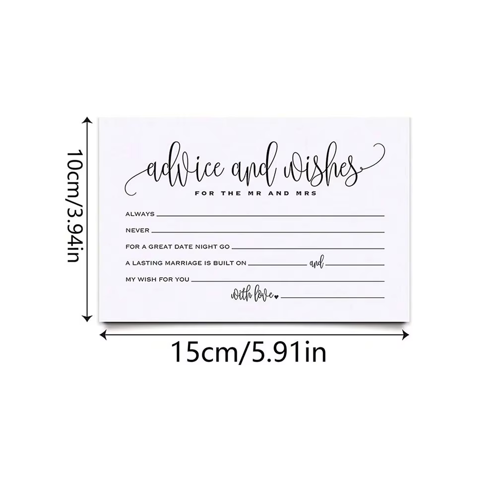 Cartes de conseils et de vœux pour les MR et MRS, 10/25/50/100 pièces, cartes de conseils de mariage