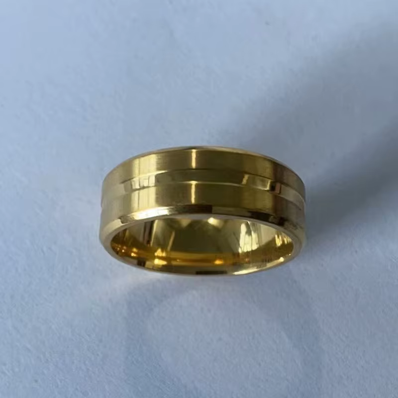 Bagues de mariage en tungstène noir pour hommes, rainure noire, bord biseauté, bague de fiançailles,