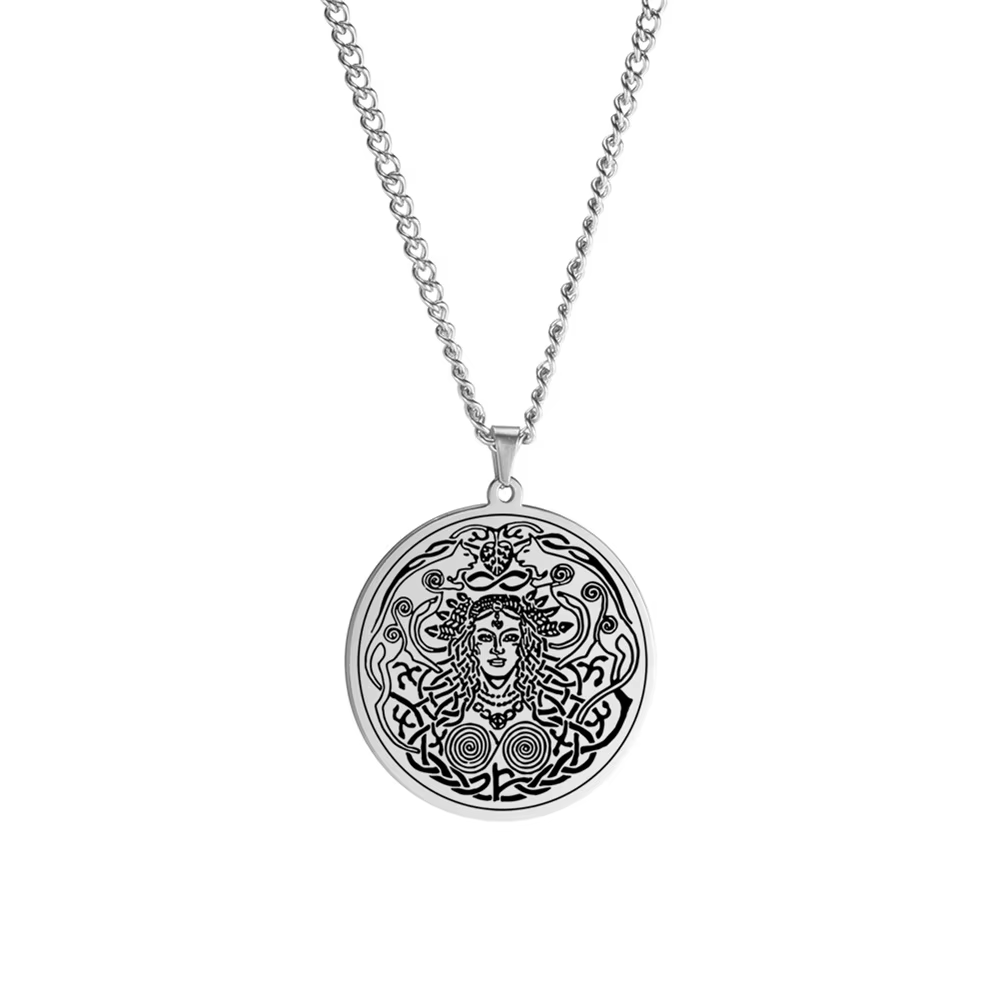 EUEAVAN Collier pendentif délicat déesse Freyja de la mythologie nordique, talisman associé à l'amou