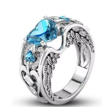 Bague multicolore en argent regardé 925 avec cœur d'amour, bijoux de mariage, cadeau pour mère, clas