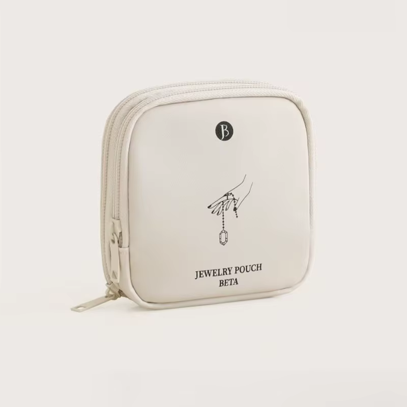 Pochette de voyage pour bijoux, format pochette, organiseur multi-emplacements en cuir pour boucles 