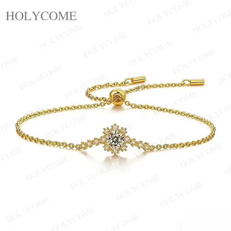 Bracelet tennis hip-hop en moissanite, argent sterling 925, certifié GRA, rond VVS1, bijoux fins pou