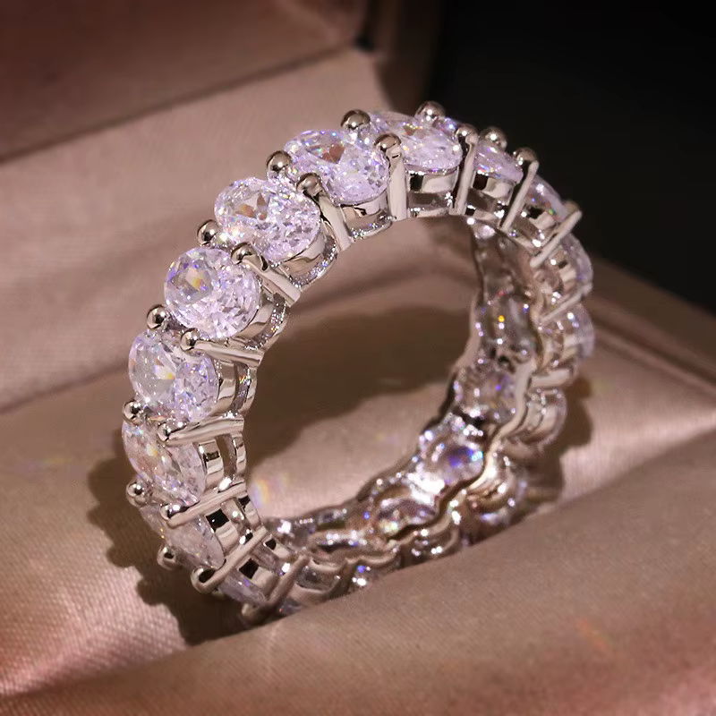 Bague CC ovale en zircone cubique pour femme, bijoux de mariage de luxe avec Index, livraison direct