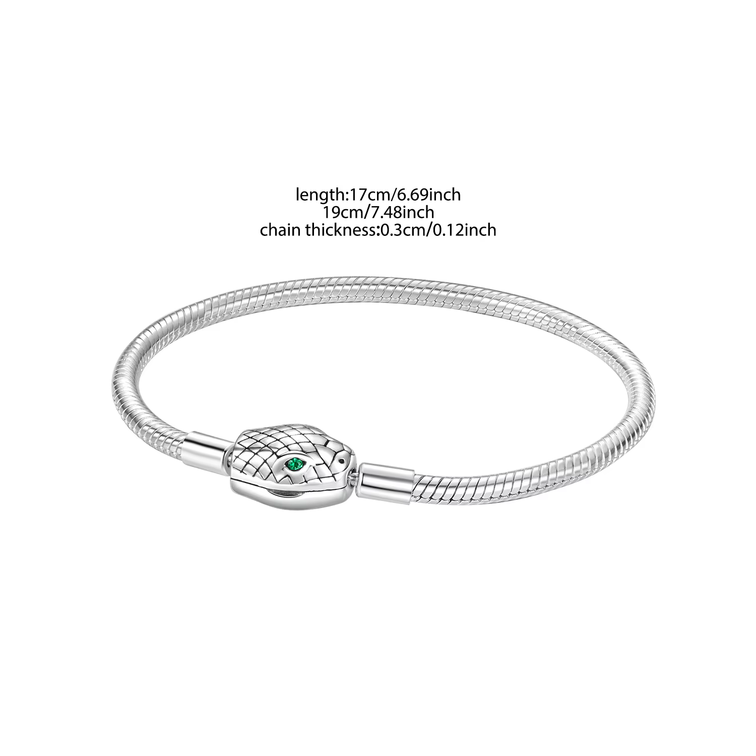 Bamoer 925 en argent Sterling classique chaîne de base serpent os chaîne Bracelet pour femmes tête d