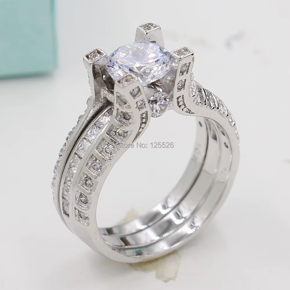Ensemble de matiques en diamant vintage pour hommes et femmes, or blanc 14 carats, amoureux cultivés