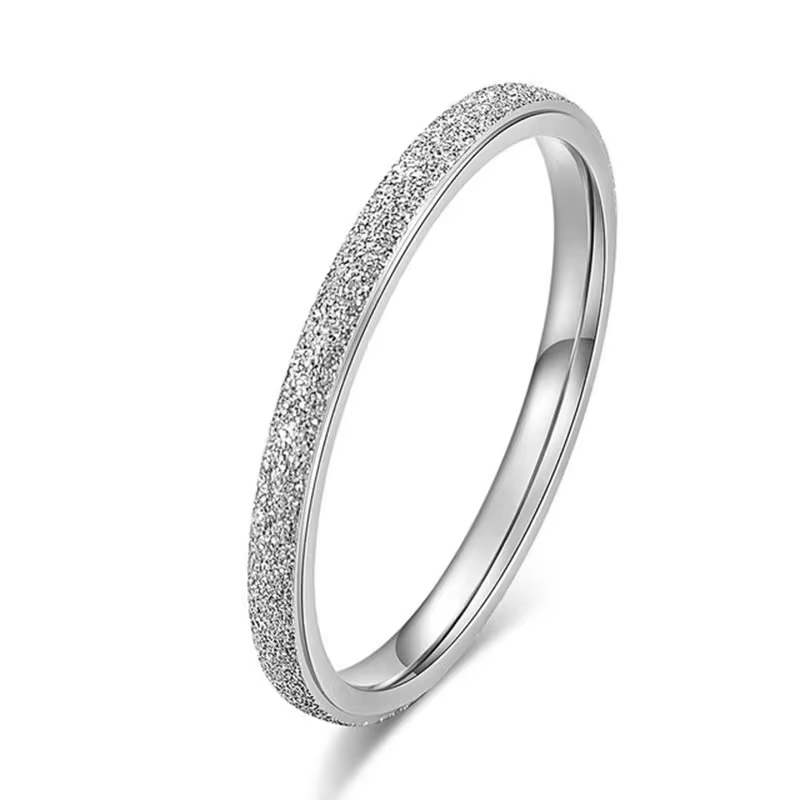 SUNIBI – bague en acier inoxydable givré pour femmes, Simple, couleur or, cadeaux de mariage, bijoux