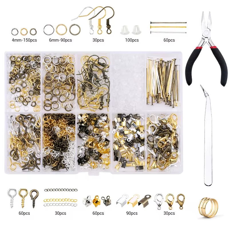 Accessoires en alliage, ensemble de résultats de bijoux, outils de fabrication de bijoux, fil de cui