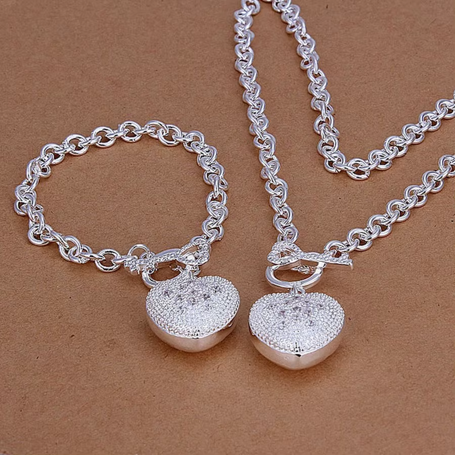 Ensemble de bijoux en argent Sterling 925, cadeau de saint valentin pour femmes, collier clé en form