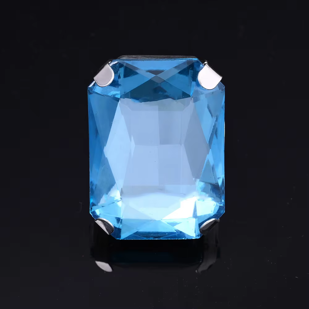 Grande bague carrée bleue bohème pour femme, cristal coloré, matiques réglables, cadeau de bijoux, a