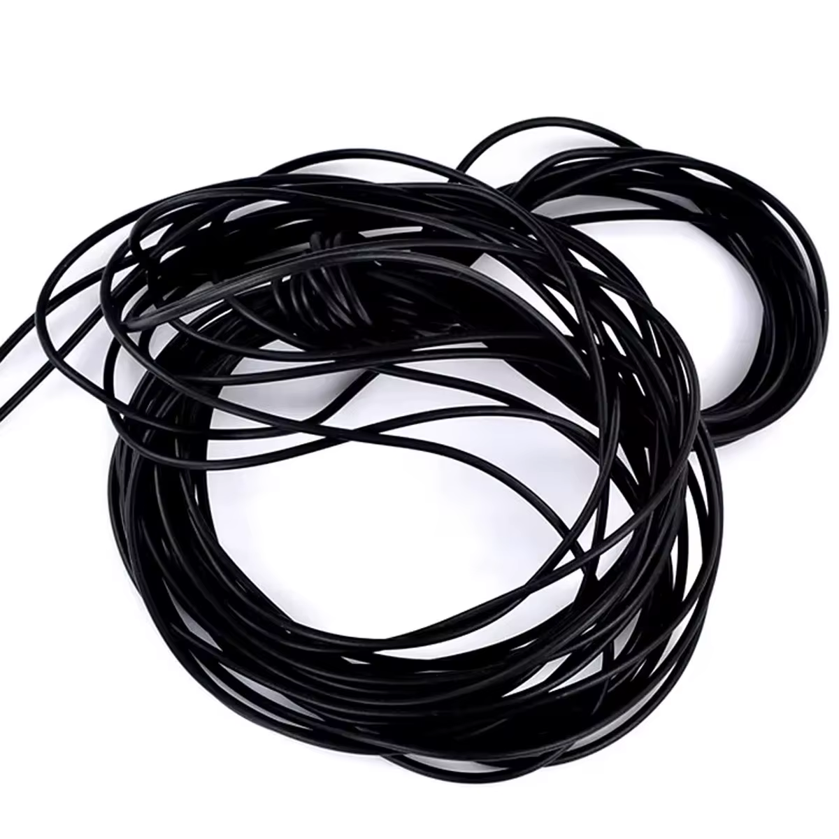 Cordon en caoutchouc de 10M, rond noir, pour bijoux artisanaux, résultats de bricolage, 2mm(1/8 ") d