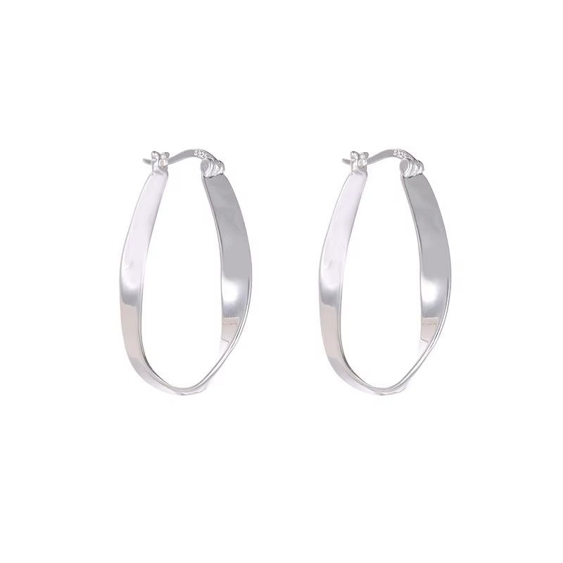 Boucles d'oreilles en argent sterling 925, style Torque Line, bijoux pour femmes, anti-allergie, acc